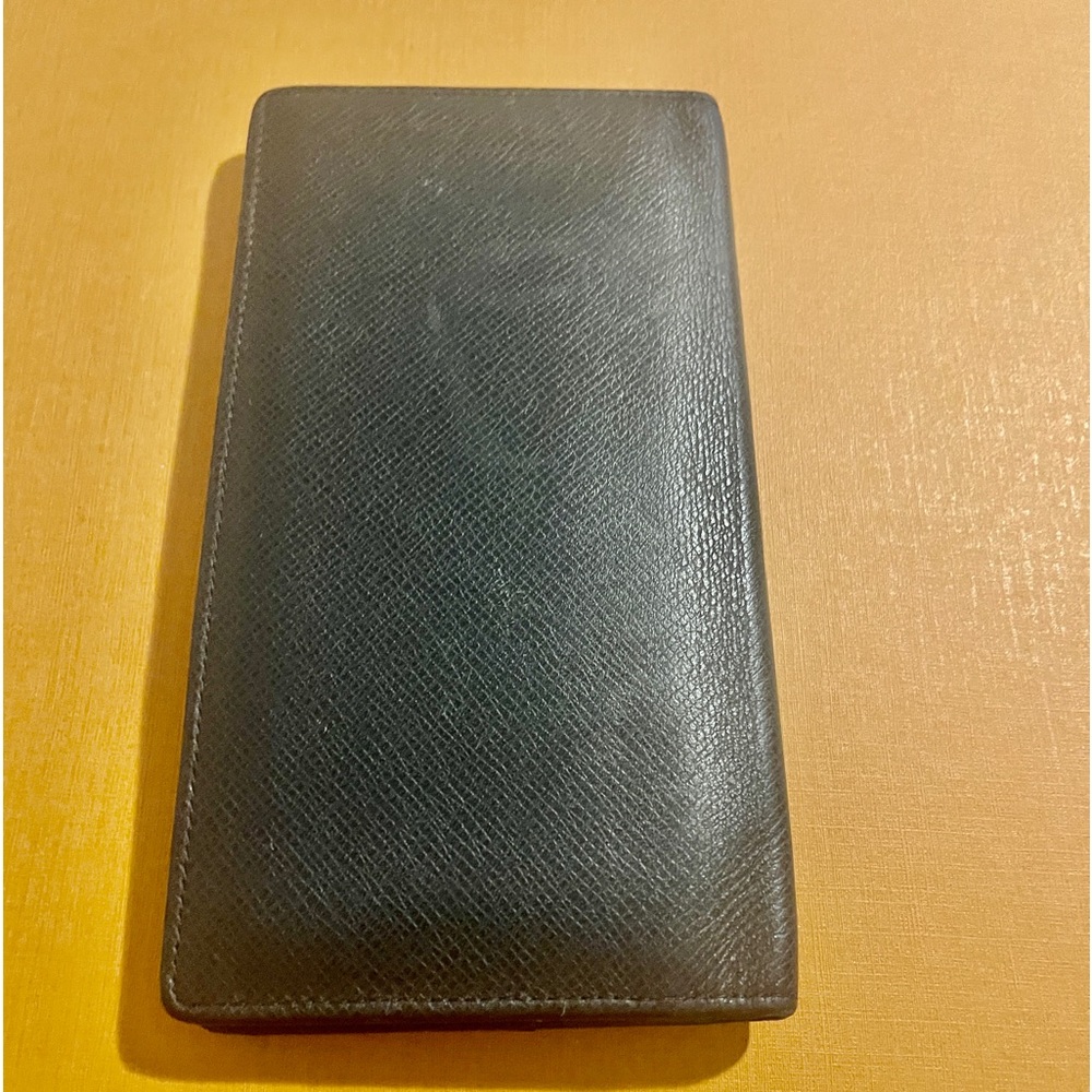 GENUINE LOUIS VUITTON Black Taiga Long Wallet TA3176 - Picture 7 of 14